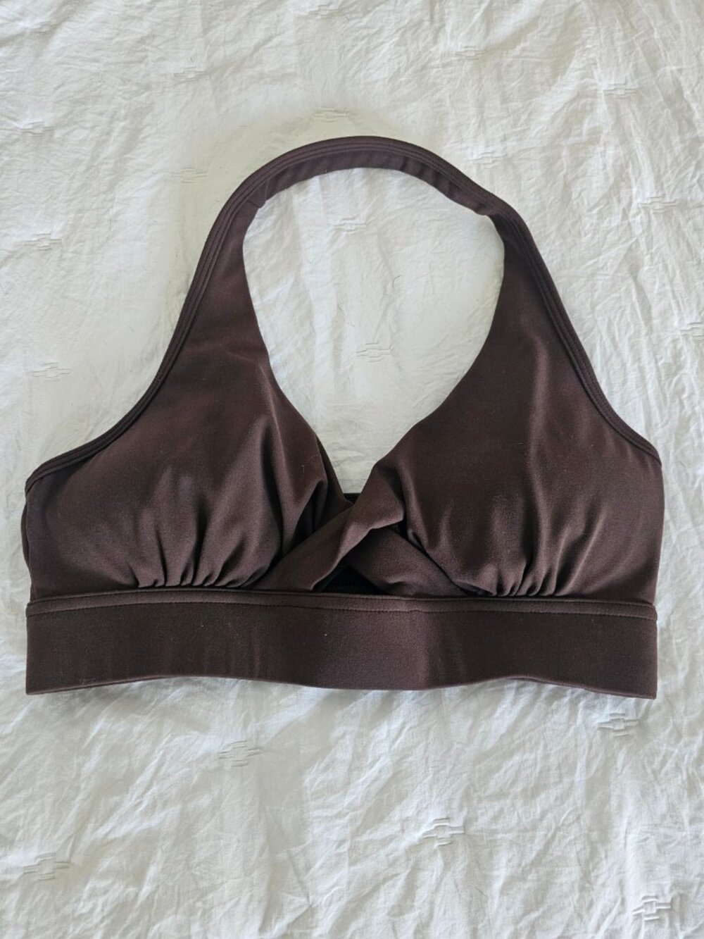 Gymreapers Axis Halter Workout Bra in Dark brown Size L